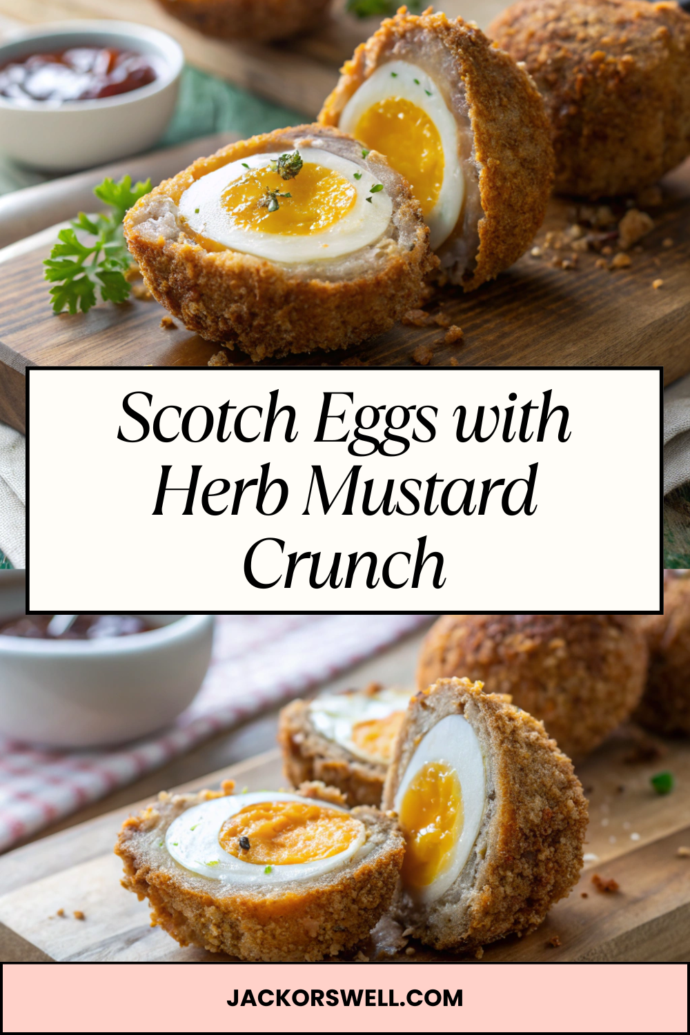 Golden-Crusted Scotch Eggs with Herb Mustard Crunch