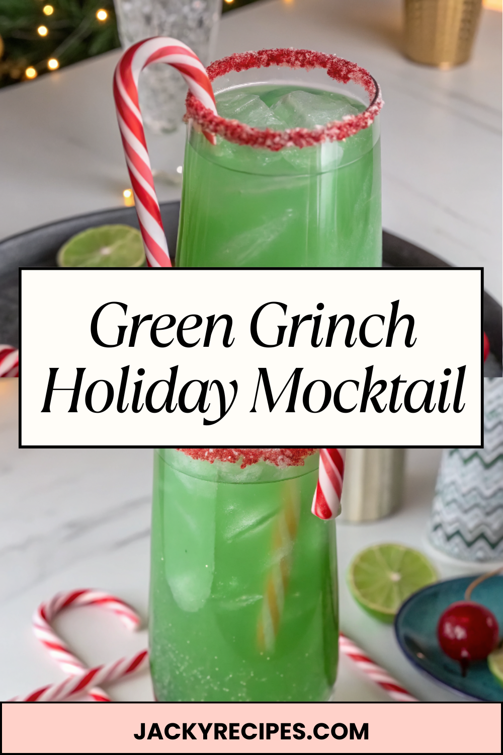 Green Grinch Holiday Mocktail – Fizzy, Festive & Bright With Sweet Citrus-Melon Flavor