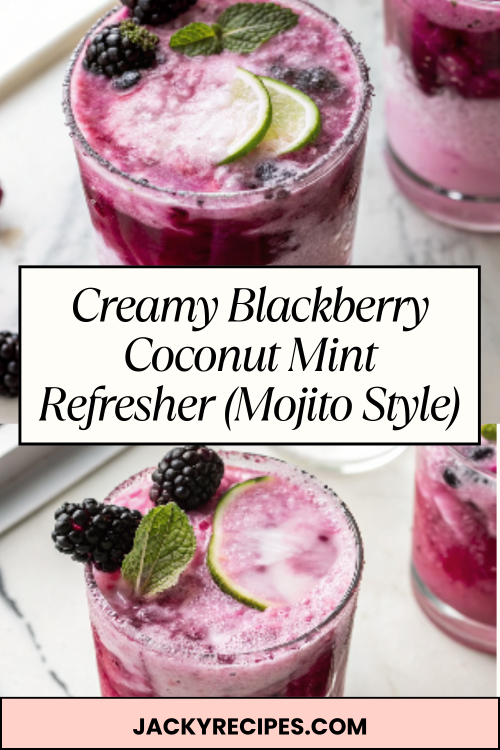 Creamy Blackberry Coconut Mint Refresher (Mojito Style)
