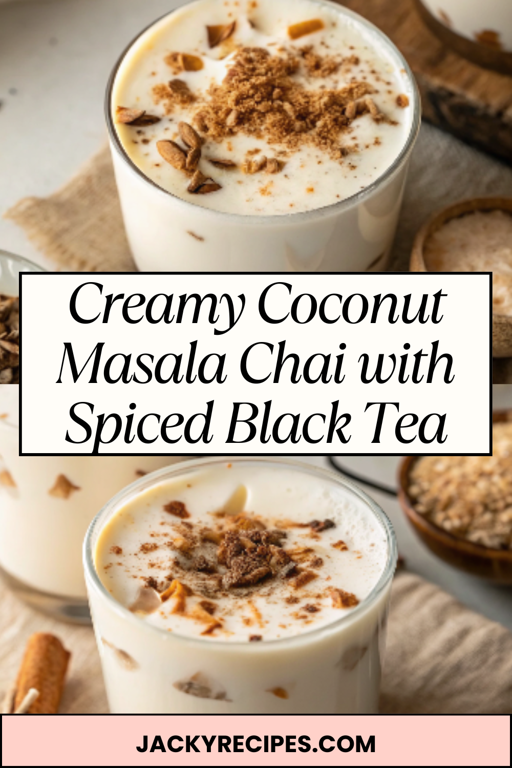 Creamy Coconut Masala Chai with Spiced Black Tea