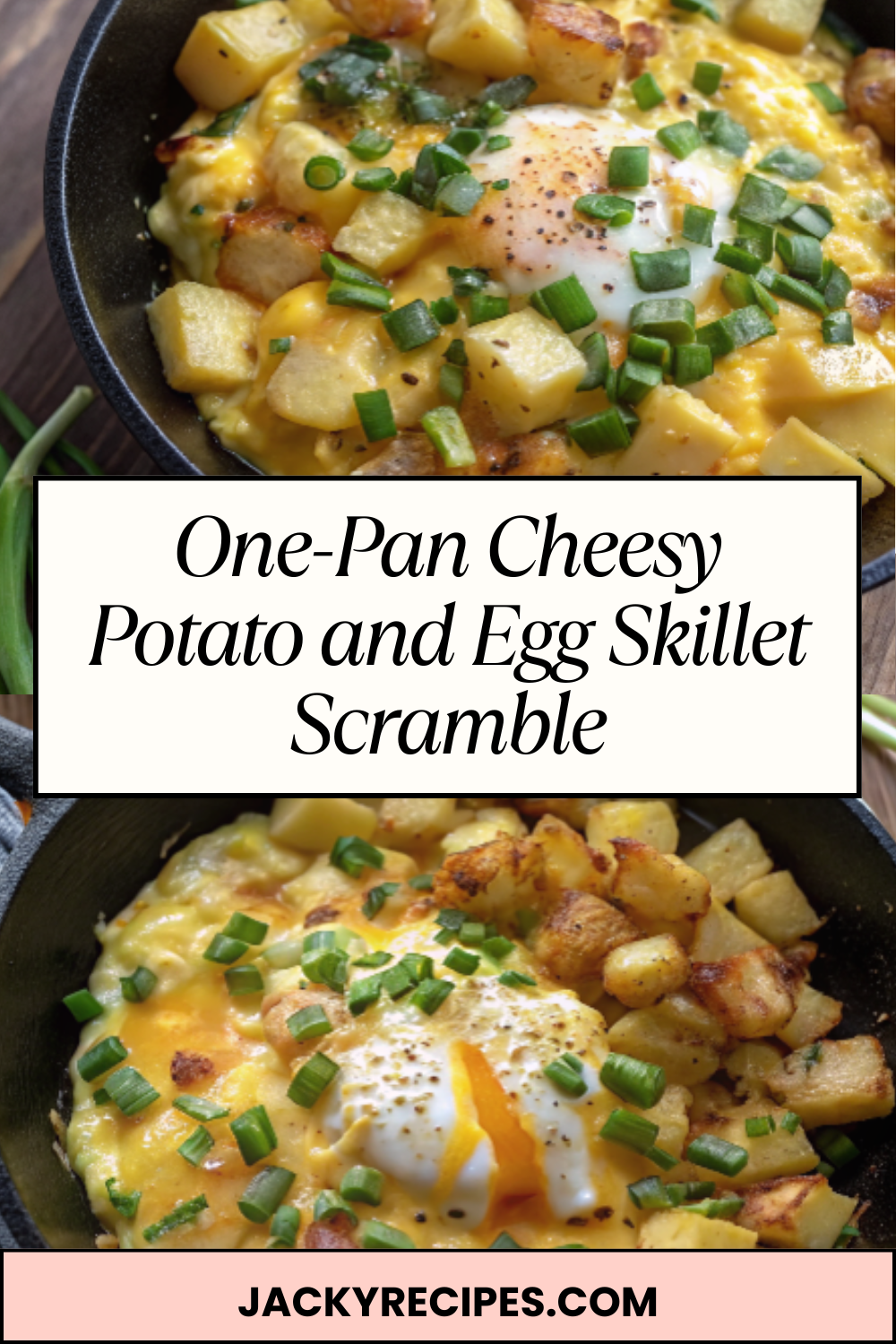 One-Pan Cheesy Potato and Egg Skillet Scramble